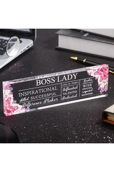 erorex For Women Inspirational Quotes Office Gifts For Women Acrylic Boss Lady Office Decor Boss Birthday
