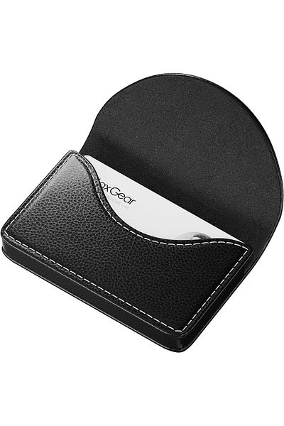 erorex Pu Moon Black Leather Business Card Holder Business Cards Case With Magnetic Shut Black Holds 25