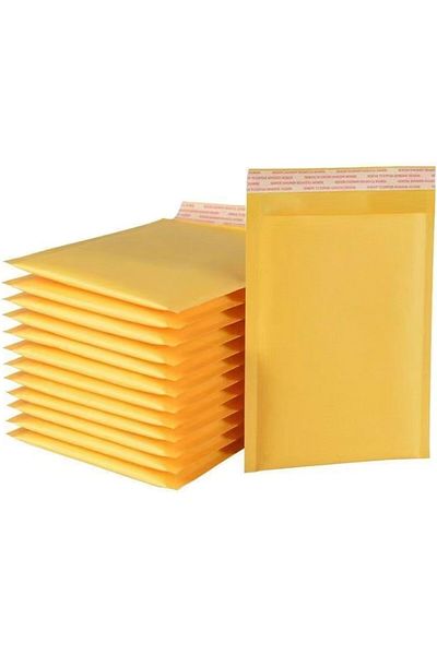 erorex 50Pcs Kraft Bubble Mailer 15*20Cm Shipping Envelopes Self Sealing Mail Shipping Bags Yellow