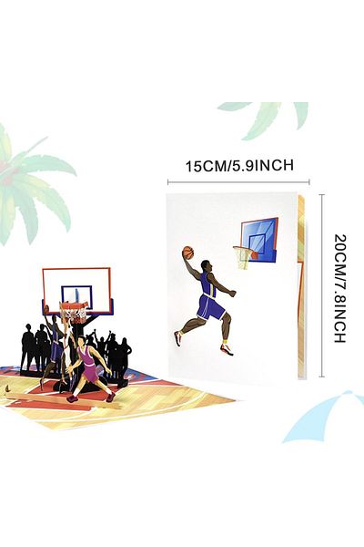 erorex Basketball Pop Up Card Pop Up Basketball Birthday Card 3D Sports Greeting Card For Anniversary