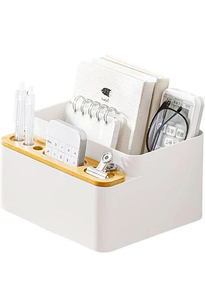 erorex Desktop Storage Box Detachable Wood Desktop Storage Caddy Multifunctional Storage Box Desktop