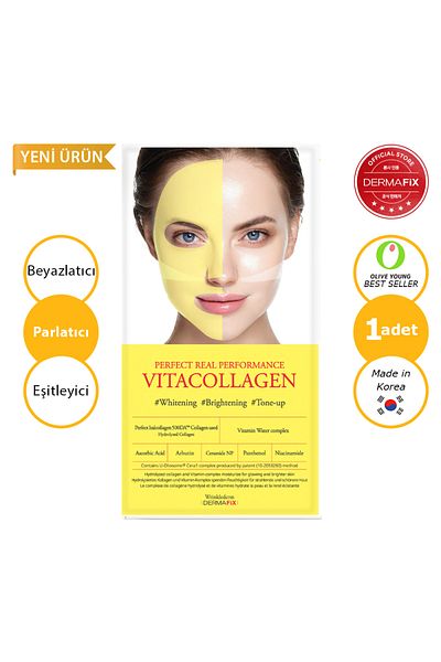 dermafix Vita Collagen Anti-Blemish Brightening and Equalizing Collagen Mask with Arbutin Effect
