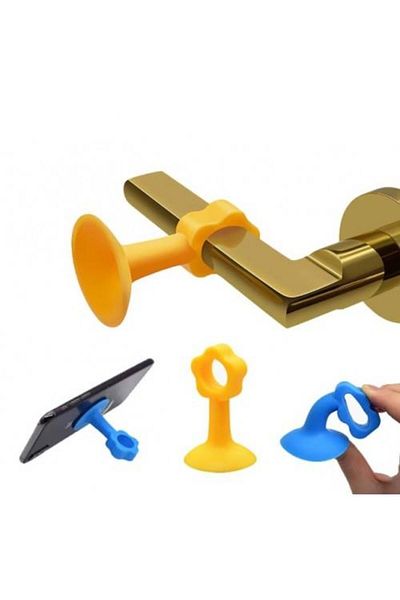 jetfast 8 Pcs Colorful Suction Cup Wall Protection Snap on Door Handle Stopper
