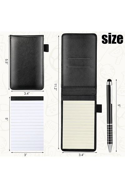 erorex 10 Pieces Mini Pocket Notepad Holder Set Included Mini Pocket Notepad Holder With 50 Lined Sheets