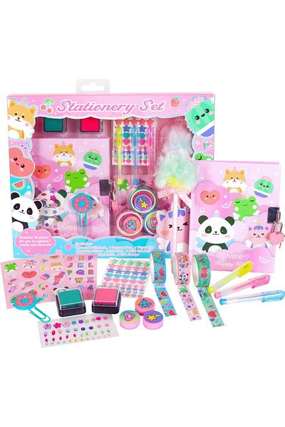 erorex Animal Diary For Girls With Lock And Keys Unicorn Stationery Set With Diary Stamps Stickers Pens