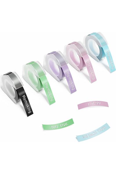 erorex Embossing Label Tape 3 8 Inch 9Mm Compatible With Phomemo Dymo Omega Dymo Junior Volengo Embossing