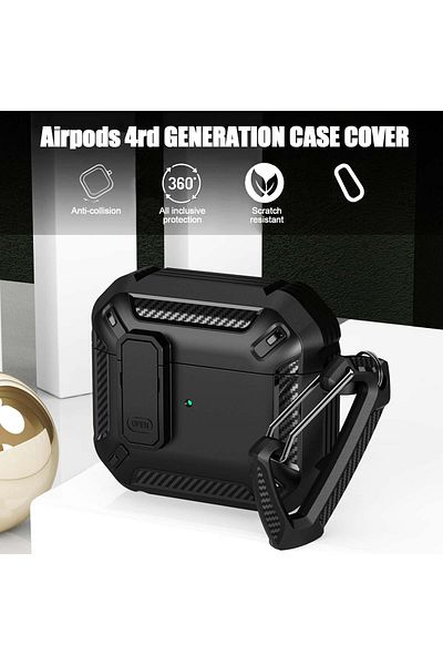 erorex حافظة جلدية لأجهزة Airpods أنيقة ملونة مزودة بإغلاق كبس وحافظة شحن باللون البني لأجهزة Airpods 3