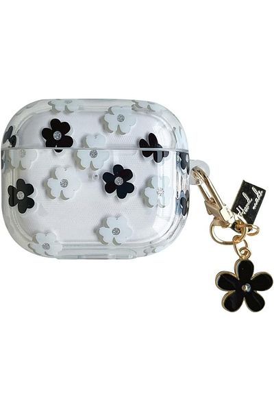 erorex For Airpods 3Rd Gen Case 3D Flower With Keychain Clear Hard Tpu Protective Cover Soft Transparent