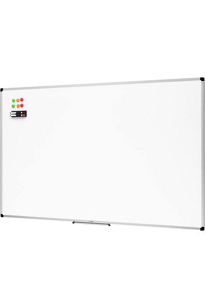 erorex Magnetic Whiteboard With Pen Tray Aluminum Trim And Dry Wipe Writing Surface 90 X 60Cm Wxh White