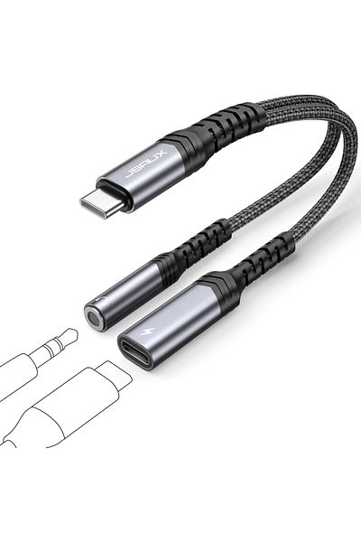erorex 2 In 1 Usb C To 3.5Mm Headphone And Charger Adapter Headphone Adapter With 27W Fast Charging Hi Fi