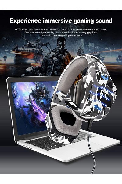 erorex سماعة رأس USB للألعاب متوافقة مع أجهزة الكمبيوتر المحمولة وأجهزة PS4 والهواتف الذكية Ov Q6 باللونين الأسود والفضي