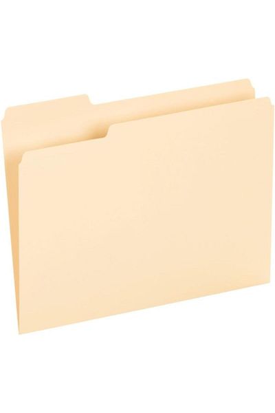 erorex File Folders Letter Size 21.6 X 12.5 Cm Classic Manila 1 3 Cut Tabs In Left Right Center Positions