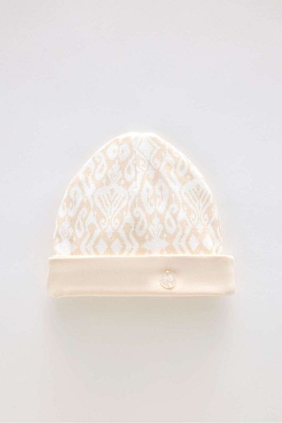 Atelier Babbi Newborn Bib & Hat Set - Ikat / Beige