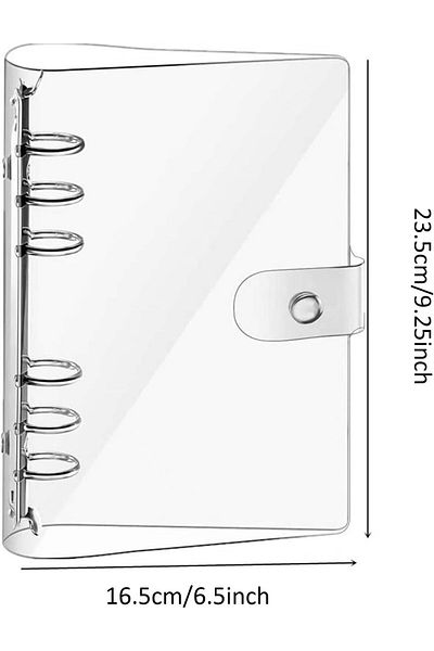 erorex A5 Clear Binder Cover 6 Hole Ring Binder Refillable Paper Binder Soft Pvc Notebook Cover With Snap