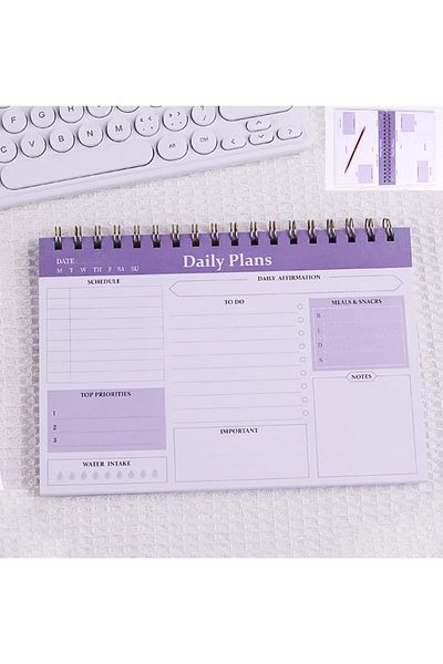 erorex Spiral Daily Planner Notepad For Work And Personal Organization Clear Front Cover To Do List