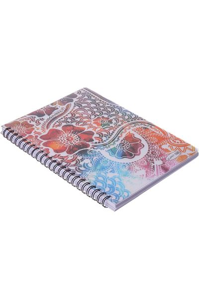 erorex English 100 Sheets Fancy Spiral Note Book A5 Size Multicolor