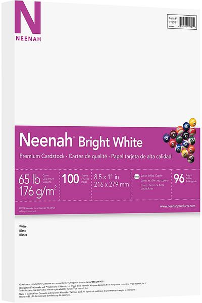 erorex Premium Cardstock 8.5 Inch X 11 Inch 65 Lb 176 Gsm Bright White 100 Sheets 91901
