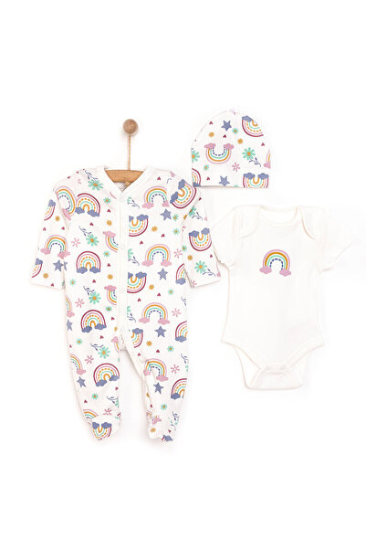 ebebek Hello Baby HelloBaby Kız Bebek Yenidoğan Tulum Body Şapka %100 Pamuk Ç...