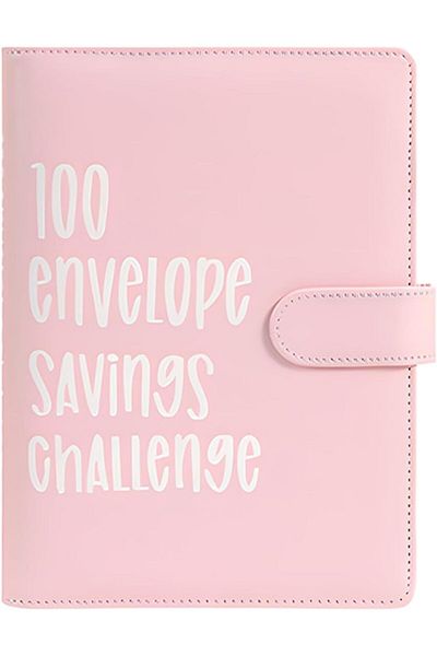 erorex 100 Envelopes Money Saving Challenge Heavy Duty Leather Money Saving Challenge Binder Book Easy And