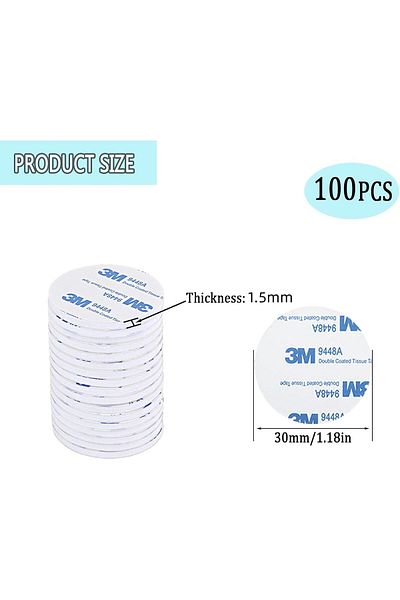 erorex 100 Pcs Round 3M Double Sided Adhesive Pads Double Sided Stickers Self Adhesive Tape Double Sided