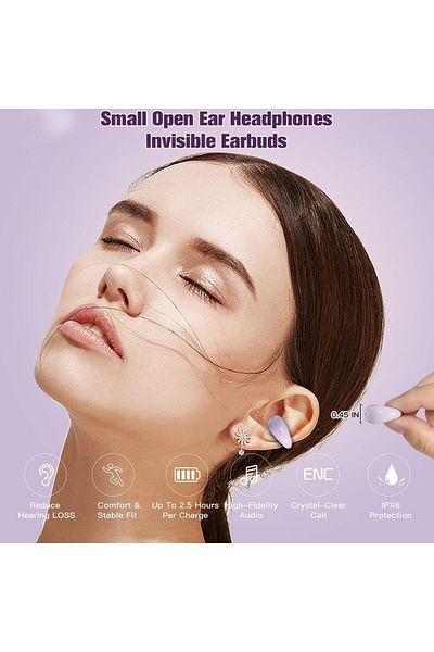 erorex Lightweight Open Ear Headphones Wireless Bluetooth Air Bone Conduction Headset With Earhooks