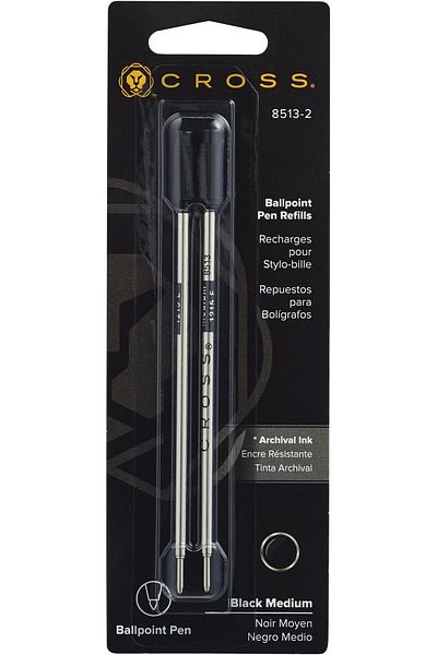 erorex Refills For Ballpoint Pens Medium Black Ink 2 Pack 85132