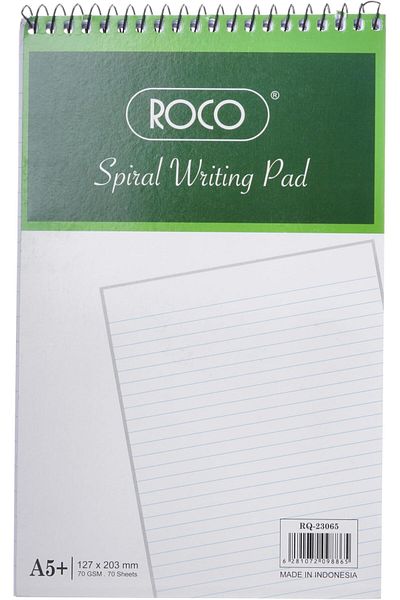 erorex 70 Sheets A5 Spiral Writing Pad White