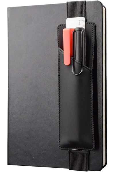 erorex Adjustable Elastic Band Pen Holder Pu Leather Pen Sleeve Pouch With Hold 3 Pens Fits Notebooks From