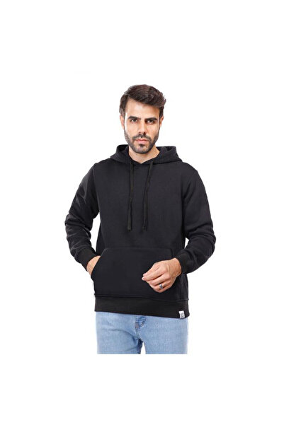 COUP Men Plain Hooded Sweatshirt With Long Sleeves 1600241-black 3xl