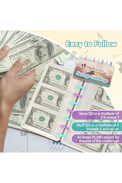 erorex مجلد توفير المال، كتاب التوفير لتحدي التوفير لمدة 52 أسبوعًا، كتاب تحديات التوفير مع مظاريف