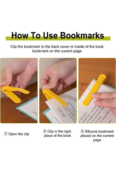 erorex Automatic Bookmark Silicone Smart Book Marks For Reading Women Men Kids Unique Book Markers