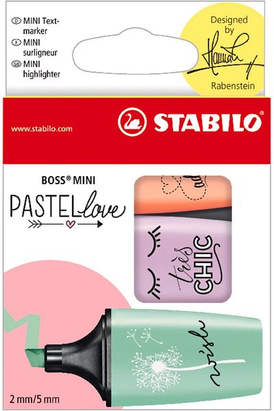 erorex Highlighter Pen Boss Mini Pastellove Wallet Of 3 Assorted Colors