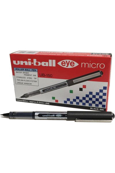 erorex 162545000 0.5 Mm Nib Ub 150 Eye Micro Rollerball Pen 12Pack Black