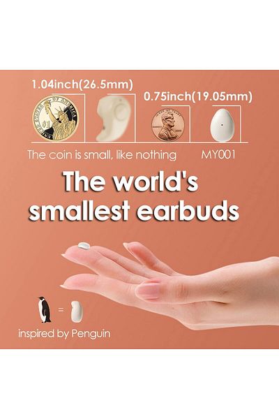 erorex سماعات أذن لاسلكية غير مرئية للنوم، أصغر سماعات أذن صغيرة الحجم مزودة بخاصية إلغاء الضوضاء