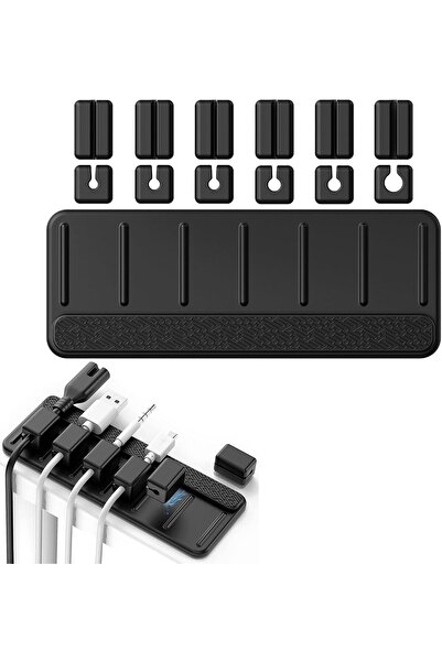 Generic مشابك حامل الكابلات، إدارة الكابلات، حامل كابل مغناطيسي مزود بـ 6 مشا...