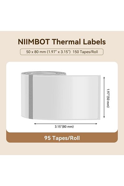 erorex Labels For B1 B21 B3S Label Maker 50 X 80 Mm 1.97 Inch X 3.15 Inch 95 Tapes Roll Thermal Label Tape