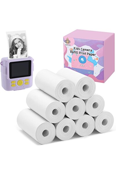 erorex 9 لفات ورق إعادة تعبئة لطباعة الكاميرا الفورية للأطفال، طابعة الصور، لفات ورق حراري للطباعة الفورية