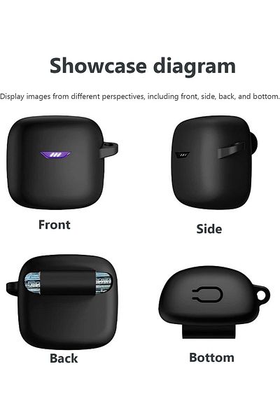 erorex حافظة سيليكون متوافقة مع سماعات Jbl Tune Buds، غطاء ناعم واقٍ مع سلسلة مفاتيح مضادة للضياع