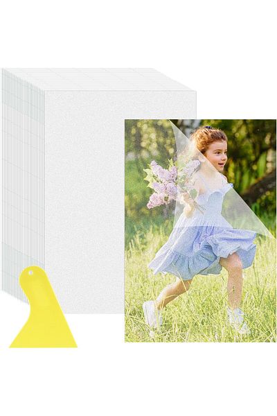 erorex Pack Of 50 Waterproof Laminate Films Self Adhesive Laminating Pouches 4 X 6 Inches Transparent
