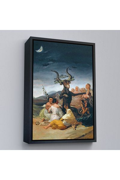 Harita Sepeti Halloween într-un cadru de aur, Francisco Goya Asamblarea vrăjitorilor Artă Pictură pe pânză