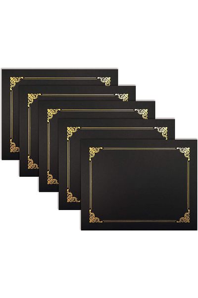 erorex 25 Pack Black Certificate Holders Diploma Holders Document Covers With Gold Foil Border By For