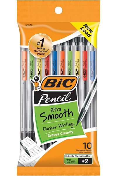 erorex Xtra Life Mechanical Pencil Clear Barrel Medium Point 0.7Mm 10 Count