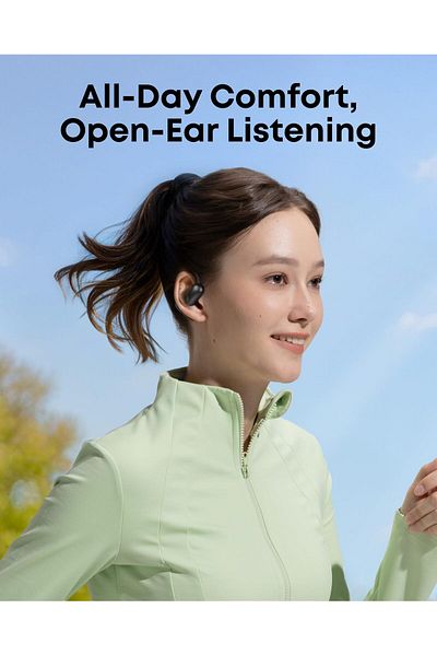 erorex V20I Open Ear Headphones Adjustable Ear Hooks Ultra Comfort Snug Fit Deep Bass Clear Calls Ip55 Led