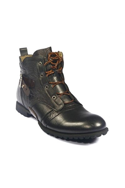 ELİT SHOES حذاء رجالي كاجوال أسود من الجلد الطبيعي بنعل مطاطي طراز ميستيك 5667