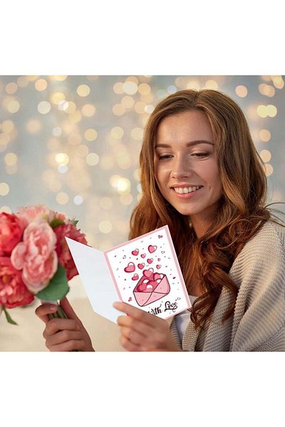 erorex Valentine'S Day Cards Set Love Greeting Cards Assorted Blank Heart Valentine Note Cards With