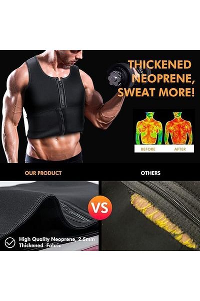 fulina gym undershirt，Double Layer Sweat Absorbent Belt，Men's Sauna Suit，2 and 1 Waist Trainer
﻿