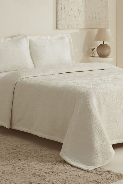 Karaca Home طقم مفرش سرير مزدوج من أوف وايت أوليفيا
