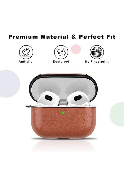 erorex Pu Leather Protective Case For Airpods Pro 2 Luxury Lightweight Drop Proof Full Protection Skin