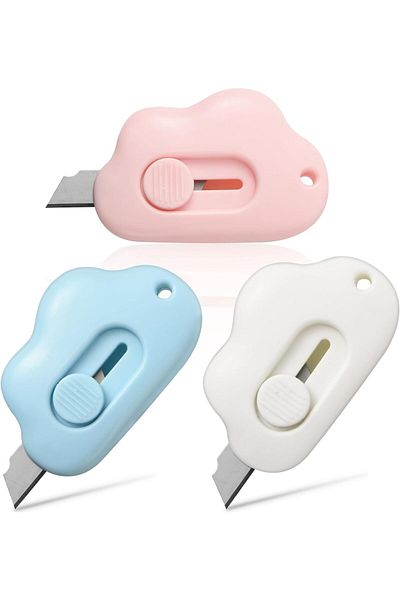 erorex 3Pcs Box Opener Cutter Mini Utility Knife For Letter Small Box Opening Paper Cutting Cloud Shaped