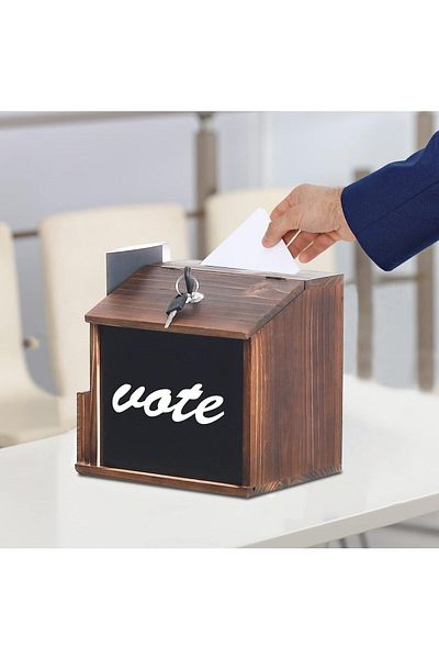 erorex Wooden Suggestion Box Lock: Wall Mounted Donation Boxes Tips Mailbox With Lock Wall Mountable Brown